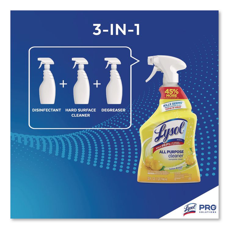 Ready-to-Use All-Purpose Cleaner, Lemon Breeze Scent, 32 oz Spray Bottle