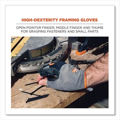 ProFlex 720 Heavy-Duty Framing Gloves, Small, Gray, Pair