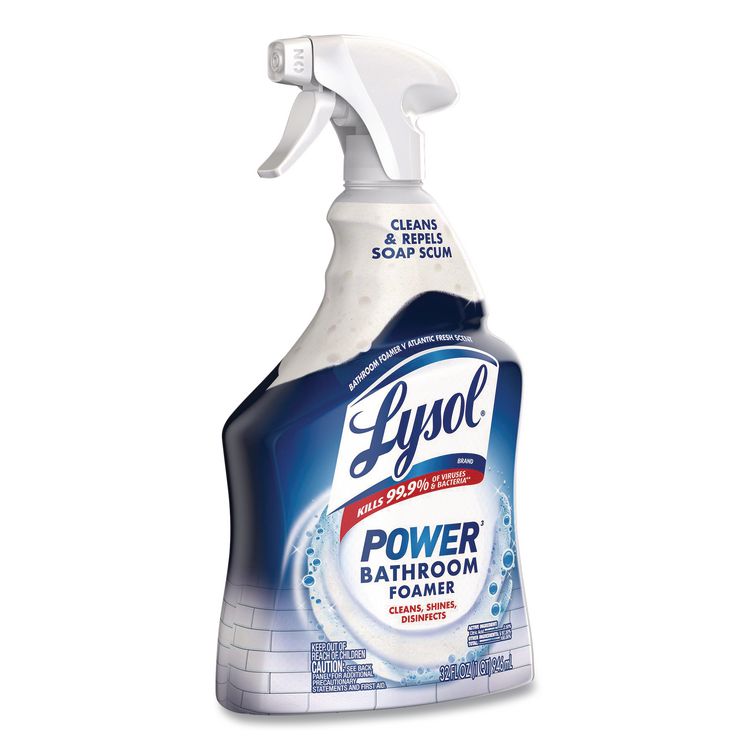 Disinfectant Power Bathroom Foamer, Liquid, Atlantic Fresh Scent, 32 oz Spray Bottle