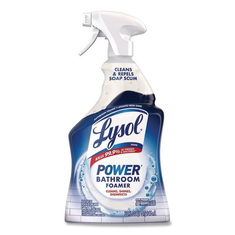 Disinfectant Power Bathroom Foamer, Liquid, Atlantic Fresh Scent, 32 oz Spray Bottle