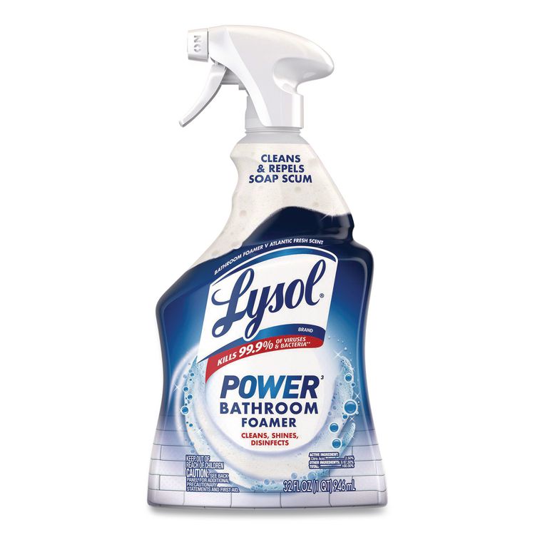 Disinfectant Power Bathroom Foamer, Liquid, Atlantic Fresh Scent, 32 oz Spray Bottle, 12/Carton