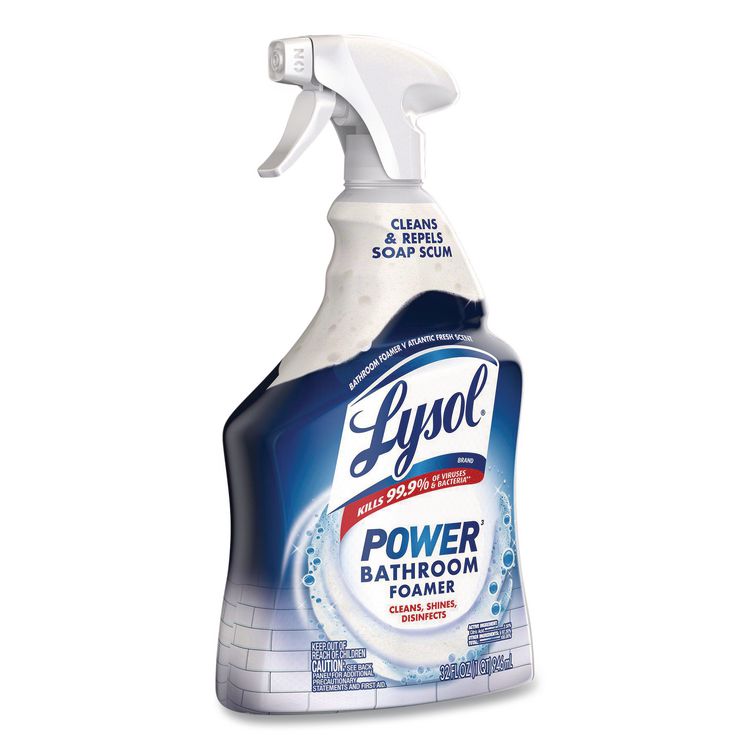 Disinfectant Power Bathroom Foamer, Liquid, Atlantic Fresh Scent, 32 oz Spray Bottle, 12/Carton