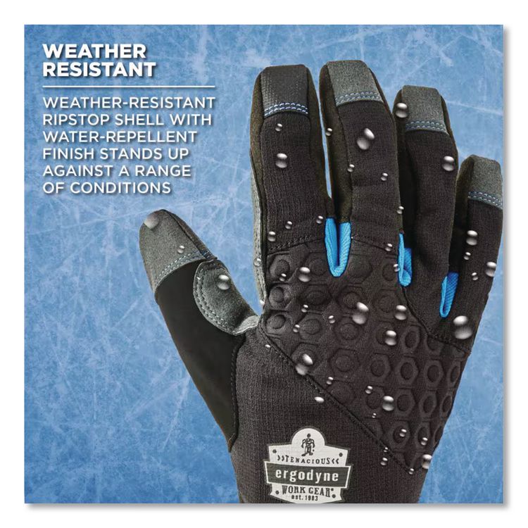Proflex 817 Reinforced Thermal Utility Gloves, EN388: 3423X, Large, Black, Pair