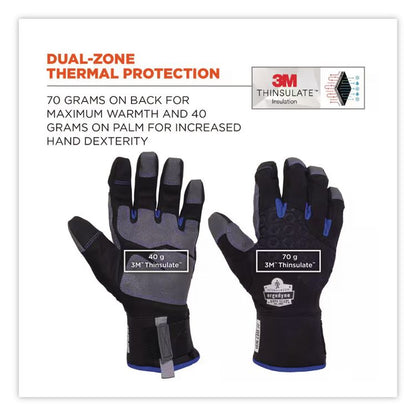 Proflex 817WP Reinforced Thermal Waterproof Utility Gloves, EN388: 3423X, Large, Black, Pair
