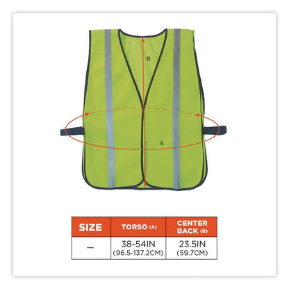 GloWear 8020HL Safety Vest, Polyester Mesh, Hook Closure, One Size Fit All, Lime