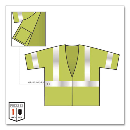 GloWear 8310HL Type R Class 3 Economy Mesh Vest, Polyester, Small to Medium, Lime
