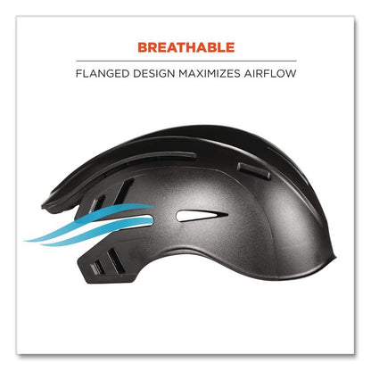 Skullerz 8950 Bump Cap, Long Front Brim, 3X-Small to Large (Up to 7.5), 0.01" Insert, Black