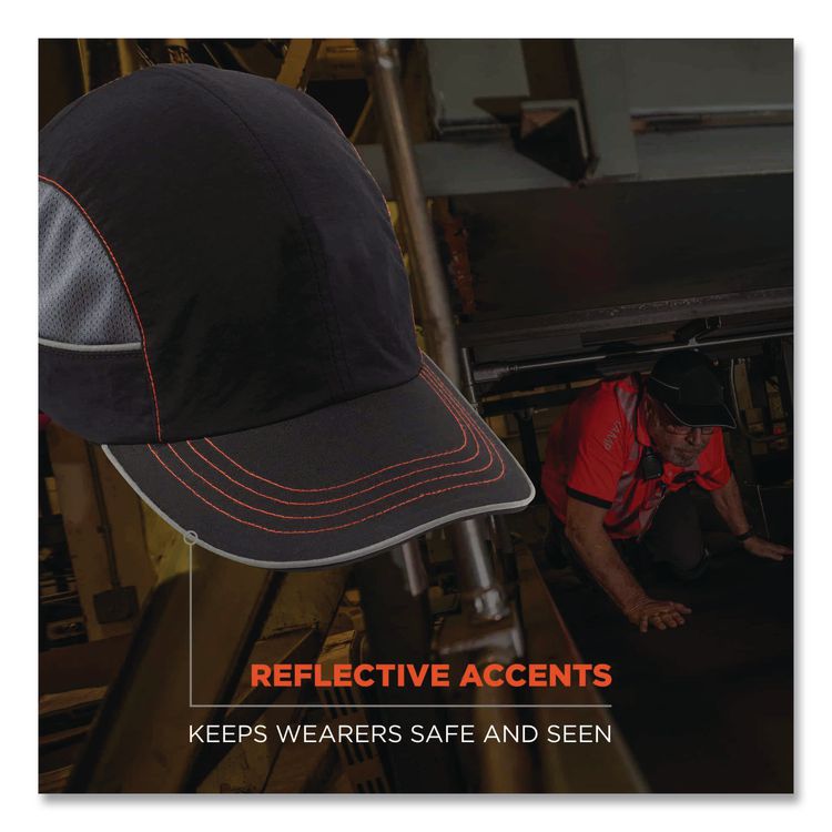 Skullerz 8950 Bump Cap, Long Front Brim, 3X-Small to Large (Up to 7.5), 0.01" Insert, Navy
