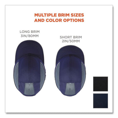 Skullerz 8960 Bump Cap with LED Lighting, Short Front Brim, 3X-Small to Large (Up to 7.5), 0.01" Insert, Navy