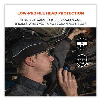 Skullerz 8960 Bump Cap with LED Lighting, Short Front Brim, 3X-Small to Large (Up to 7.5), 0.01" Insert, Navy