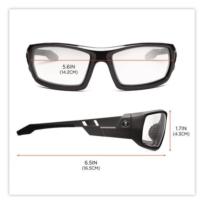 Skullerz Odin Safety Glasses, Black Full Frame, Clear Dual Lens