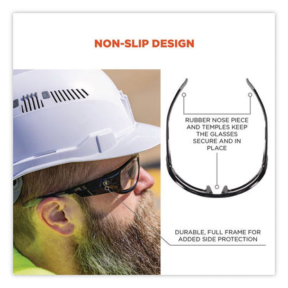 Skullerz Odin Safety Glasses, Black Full Frame, Clear Dual Lens
