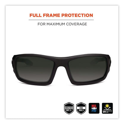 Skullerz Odin Safety Glasses, Black Full Frame, Smoke Dual Lens