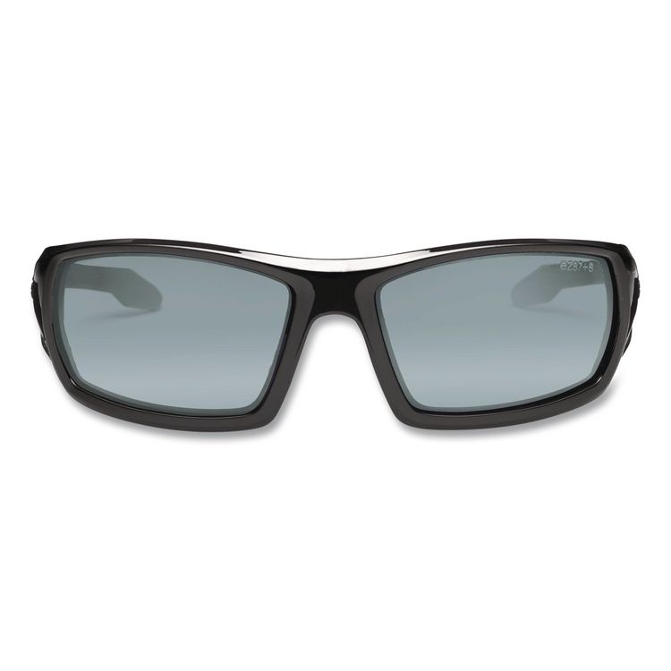 Skullerz Odin Safety Glasses, Black Full Frame, Mirrored Silver Dual Lens