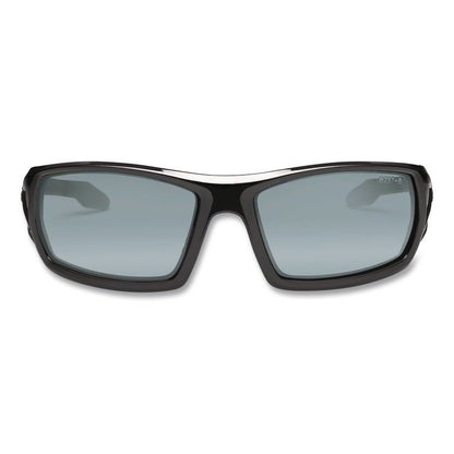 Skullerz Odin Safety Glasses, Black Full Frame, Mirrored Silver Dual Lens