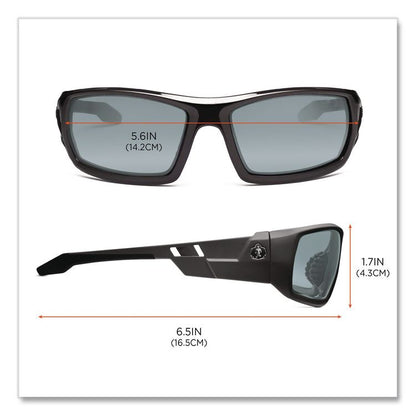 Skullerz Odin Safety Glasses, Black Full Frame, Mirrored Silver Dual Lens