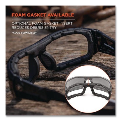 Skullerz Odin Safety Glasses, Black Full Frame, Mirrored Silver Dual Lens