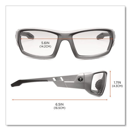 Skullerz Odin Safety Glasses, Fog-Off Technology, Matte Gray Full Frame, Clear Dual Lens