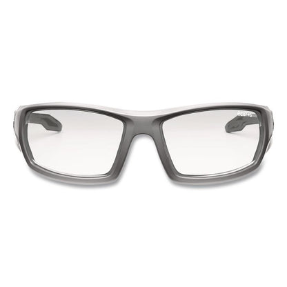 Skullerz Odin Safety Glasses, Fog-Off Technology, Matte Gray Full Frame, Clear Dual Lens