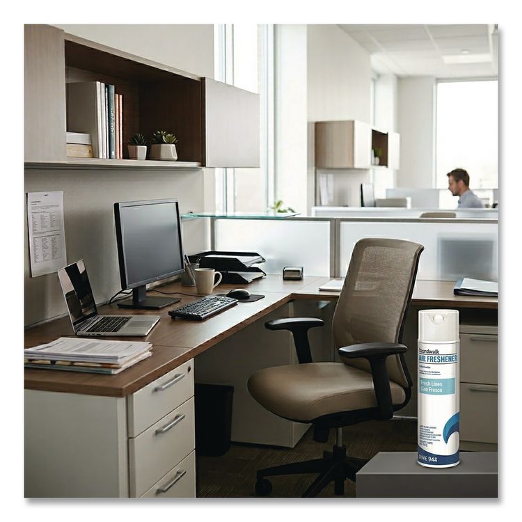 Aerosol Air Freshener, Fresh Linen, 10 oz Aerosol Spray, 6/Carton