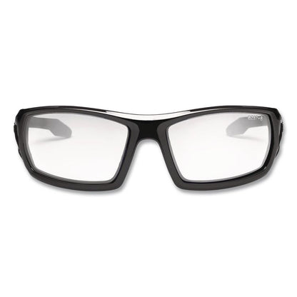 Skullerz Odin Safety Glasses, Black Full Frame, Clear Dual I/O Lens