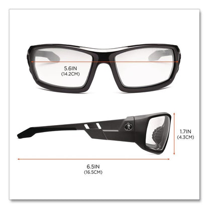Skullerz Odin Safety Glasses, Black Full Frame, Clear Dual I/O Lens