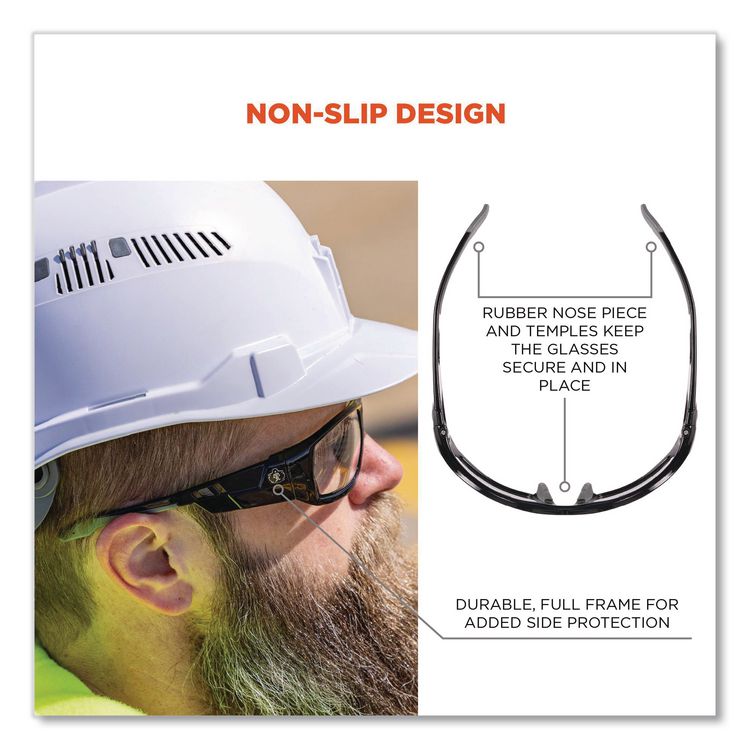 Skullerz Odin Safety Glasses, Black Full Frame, Clear Dual I/O Lens