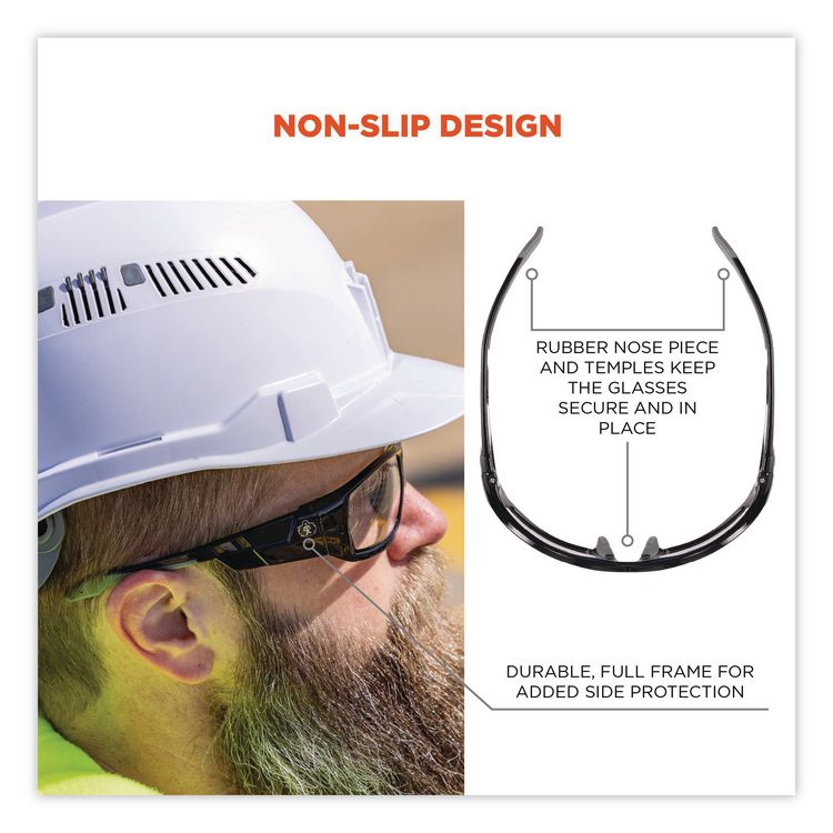 Skullerz Odin Safety Glasses, Matte Black Full Frame, Clear Dual Lens
