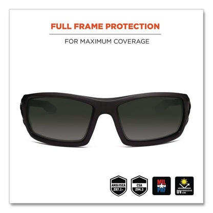 Skullerz Odin Safety Glasses, Matte Black Full Frame, Smoke Dual Lens