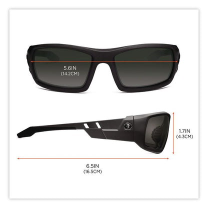 Skullerz Odin Safety Glasses, Matte Black Full Frame, Smoke Dual Lens