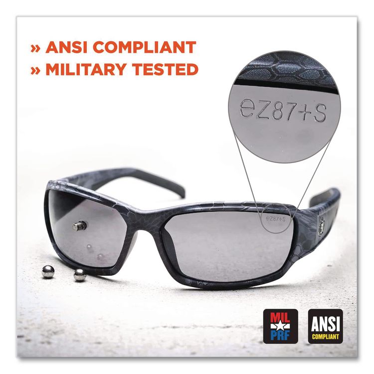 Skullerz Odin Safety Glasses, Matte Black Full Frame, Mirrored Silver Dual Lens