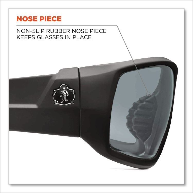 Skullerz Odin Safety Glasses, Matte Black Full Frame, Mirrored Silver Dual Lens