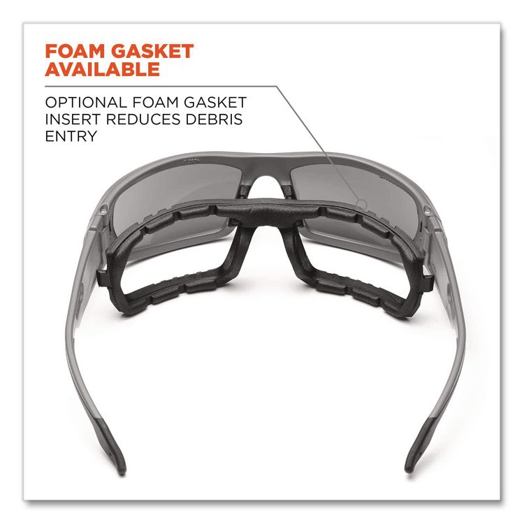 Skullerz Odin Safety Glasses, Matte Black Full Frame, Mirrored Silver Dual Lens