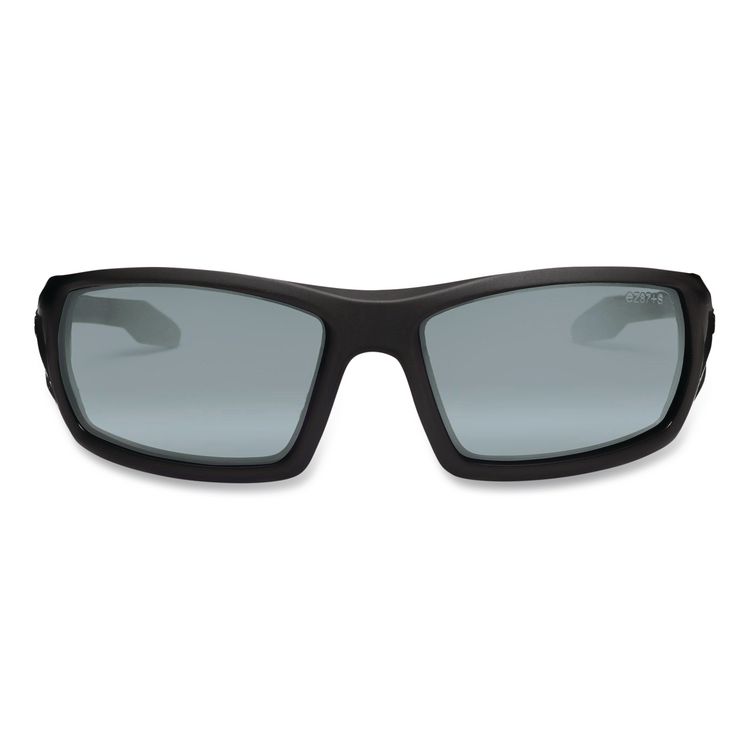 Skullerz Odin Safety Glasses, Matte Black Full Frame, Mirrored Silver Dual Lens