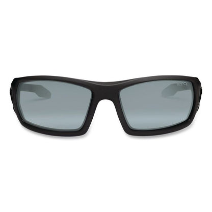 Skullerz Odin Safety Glasses, Matte Black Full Frame, Mirrored Silver Dual Lens