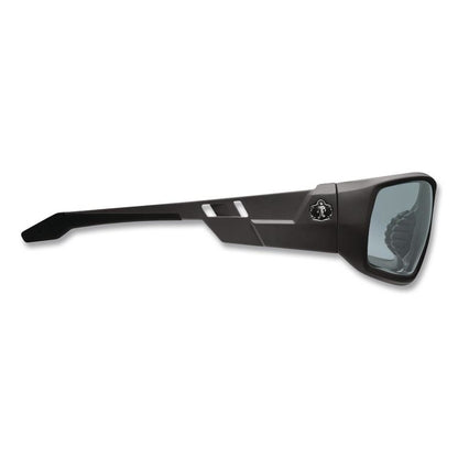 Skullerz Odin Safety Glasses, Matte Black Full Frame, Mirrored Silver Dual Lens