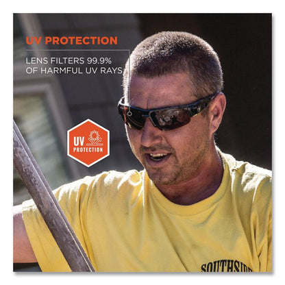Skullerz Dagr Safety Glasses, Black Half Frame, Smoke Single Lens