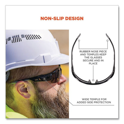 Skullerz Dagr Safety Glasses, Black Half Frame, Smoke Single Lens