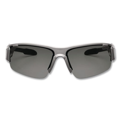 Skullerz Dagr Safety Glasses, Matte Gray Half Frame, Smoke Single Lens