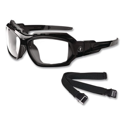 Skullerz Loki Safety Glasses/Goggles, Black Full Frame, Clear Dual Lens
