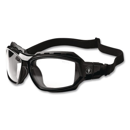 Skullerz Loki Safety Glasses/Goggles, Black Full Frame, Clear Dual Lens