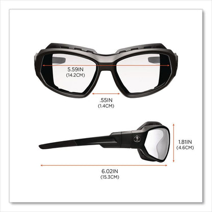 Skullerz Loki Safety Glasses/Goggles, Fog-Off Technology, Black Full Frame, Clear Dual Lens