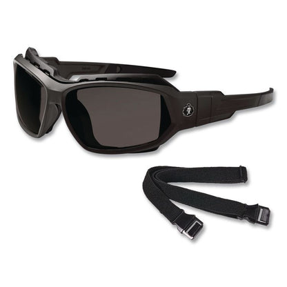 Skullerz Loki Safety Glasses/Goggles, Fog-Off Technology, Black Full Frame, Smoke Dual Lens