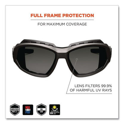 Skullerz Loki Safety Glasses/Goggles, Fog-Off Technology, Black Full Frame, Smoke Dual Lens