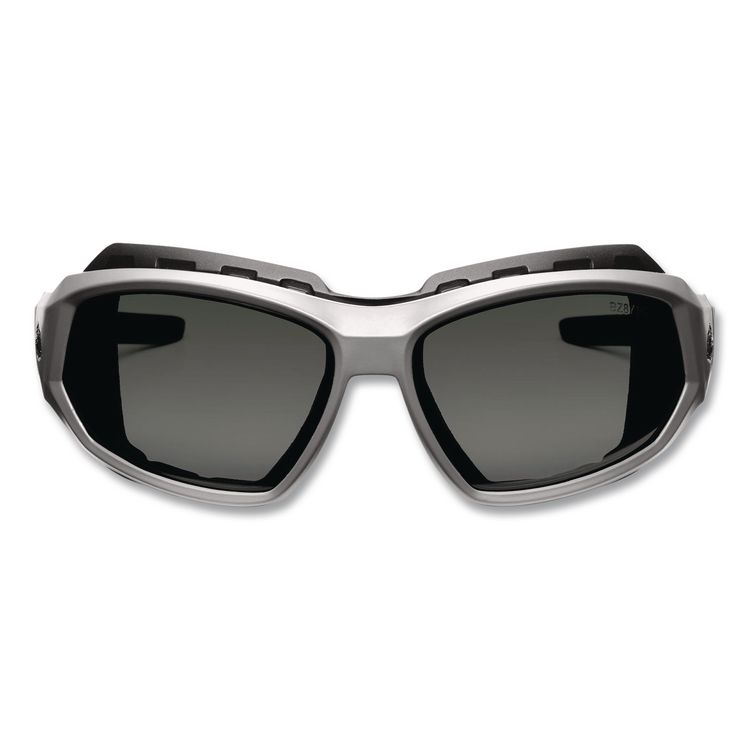 Skullerz Loki Safety Glasses/Goggles, Fog-Off Technology, Matte Gray Full Frame, Smoke Dual Lens