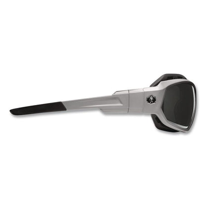 Skullerz Loki Safety Glasses/Goggles, Fog-Off Technology, Matte Gray Full Frame, Smoke Dual Lens