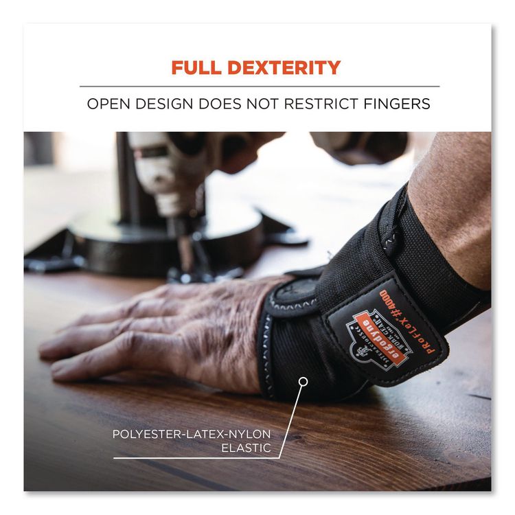 ProFlex 4000 Single Strap Wrist Support, Medium, Fits Left-Hand, Black