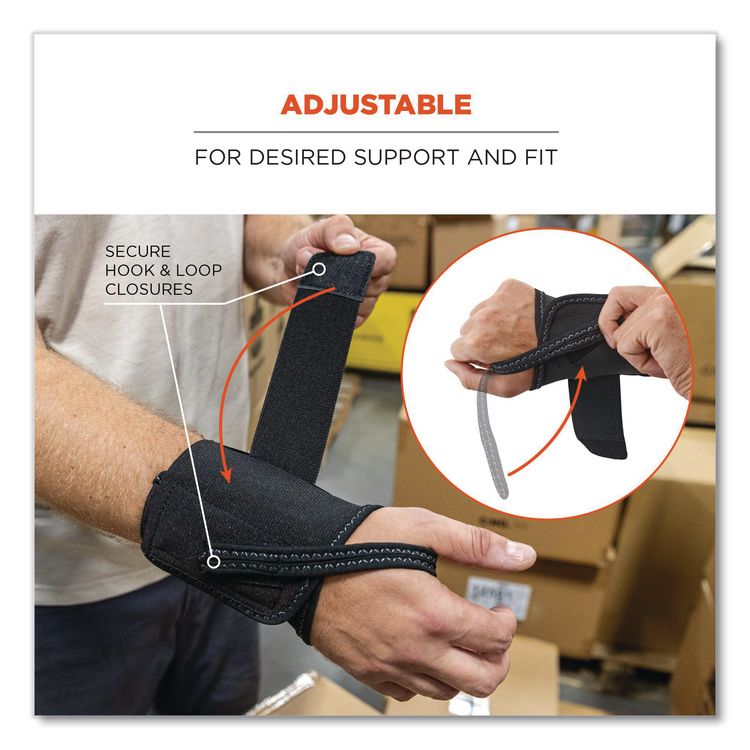 ProFlex 4000 Single Strap Wrist Support, Large, Fits Left-Hand, Black