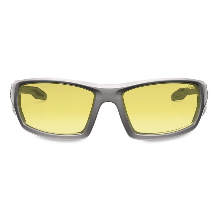 Skullerz Odin Safety Glasses, Matte Gray Full Frame, Yellow Dual Lens