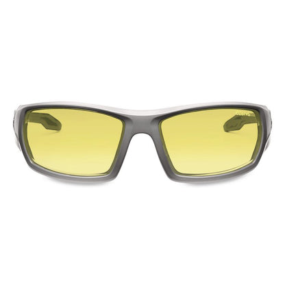 Skullerz Odin Safety Glasses, Matte Gray Full Frame, Yellow Dual Lens